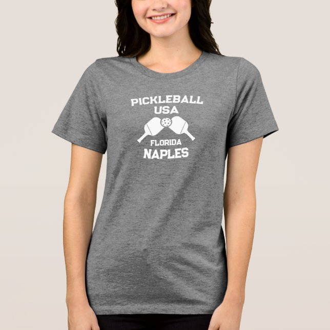 Pickleball Paddle Boll Neaples Florida USA Anpassn T Shirt (Framsida)