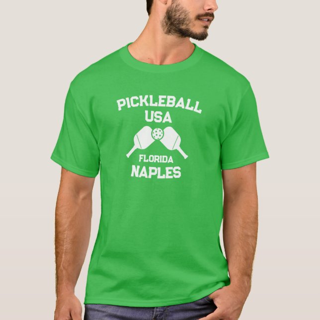 Pickleball Paddle Boll Neaples Florida USA Anpassn T Shirt (Framsida)