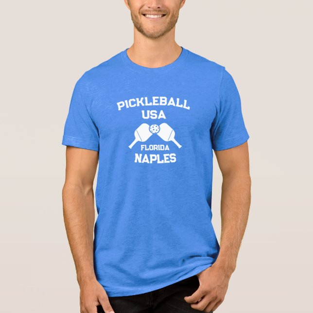 Pickleball Paddle Boll Neaples Florida USA Anpassn T Shirt (Framsida)
