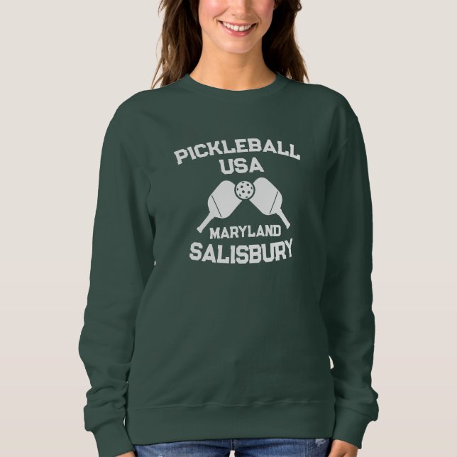 Pickleball Paddle & Boll Salisbury Maryland Anpass T Shirt (Framsida)