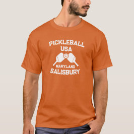 Pickleball Paddle & Boll Salisbury Maryland Anpass T Shirt
