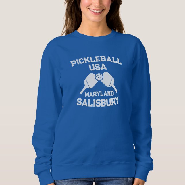 Pickleball Paddle & Boll Salisbury Maryland Anpass T Shirt (Framsida)