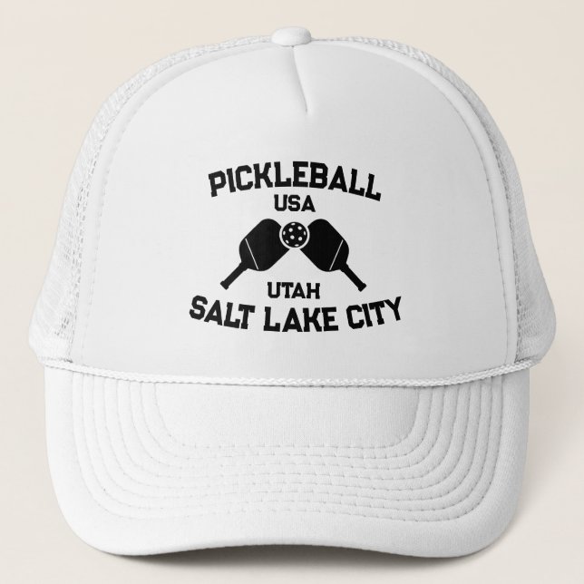 Pickleball Paddle Boll Salt Sjö City Utah Anpassni Keps (Framsida)