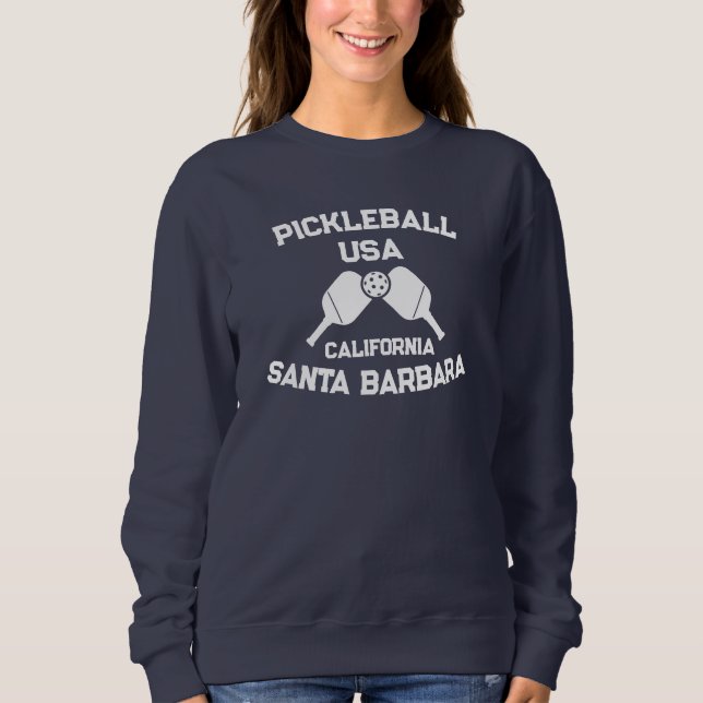 Pickleball Paddle Boll Santa Barbara CA USA Anpass T Shirt (Framsida)