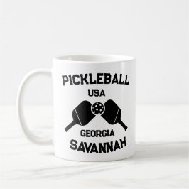 Pickleball Paddle & Boll Savannah Georgia Anpassni Kaffemugg