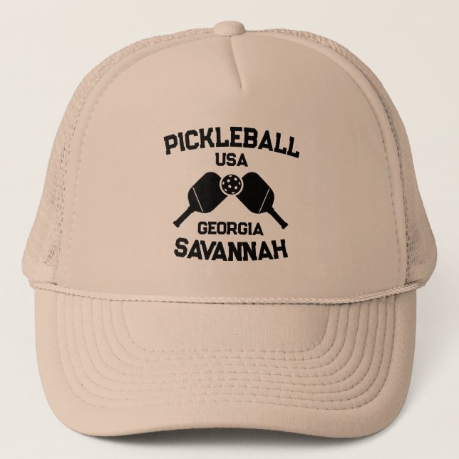 Pickleball Paddle & Boll Savannah Georgia Anpassni Keps (Framsida)