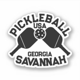 Pickleball Paddle & Boll Savannah Georgia Anpassni Klistermärken