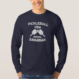 Pickleball Paddle & Boll Savannah Georgia Anpassni T Shirt