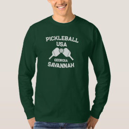 Pickleball Paddle & Boll Savannah Georgia Anpassni T Shirt