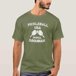Pickleball Paddle & Boll Savannah Georgia Anpassni T Shirt
