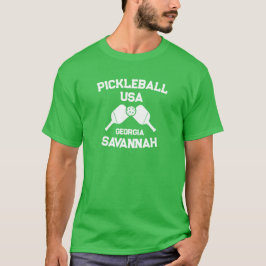 Pickleball Paddle & Boll Savannah Georgia Anpassni T Shirt