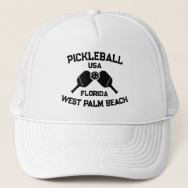 Pickleball Paddle Boll Väster Handflatan Beach USA Keps