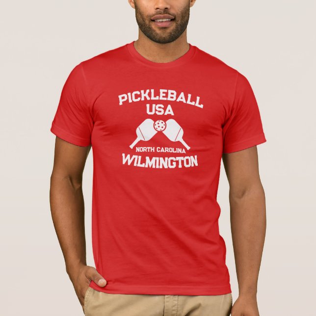 Pickleball Paddle Boll Wilmington NC Anpassningsba T Shirt (Framsida)