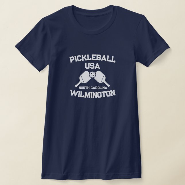 Pickleball Paddle Boll Wilmington NC Anpassningsba T Shirt (Laydown)