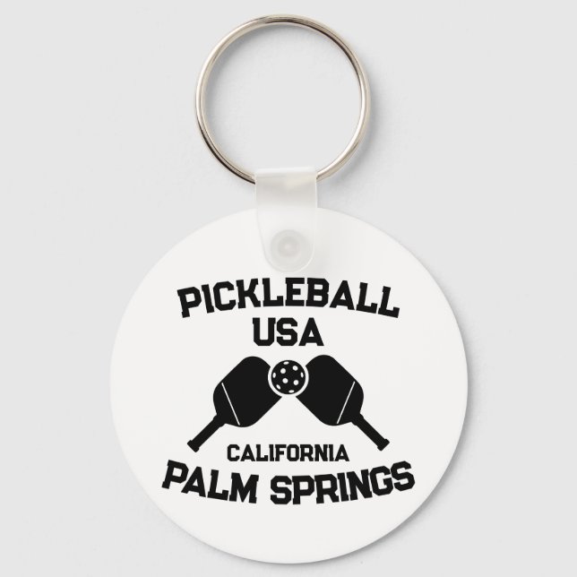 Pickleball Paddle Handflatan Vår Kalifornien Anpas Nyckelring (Framsida)