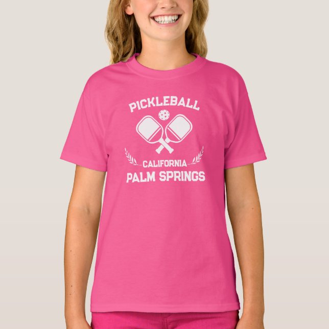Pickleball Paddle Handflatan Vår Kalifornien Anpas T Shirt (Framsida)