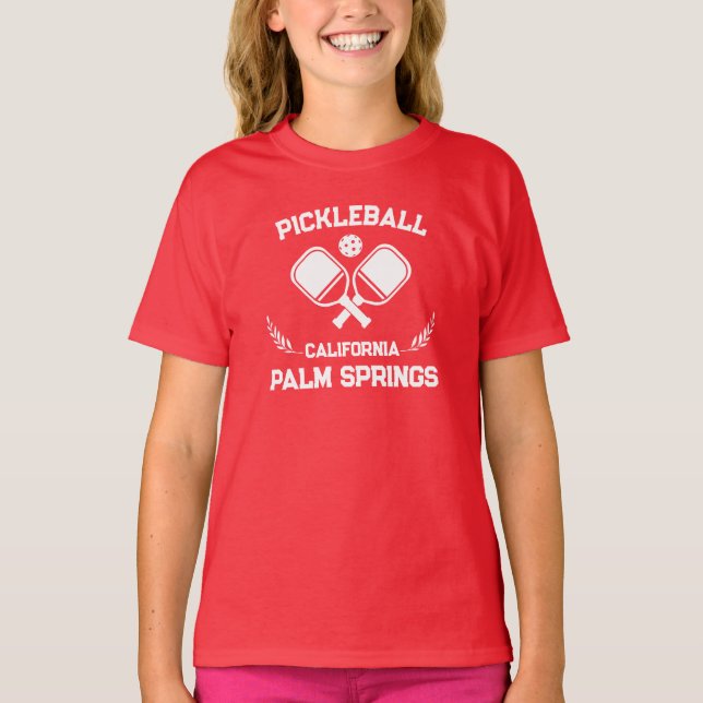Pickleball Paddle Handflatan Vår Kalifornien Anpas T Shirt (Framsida)