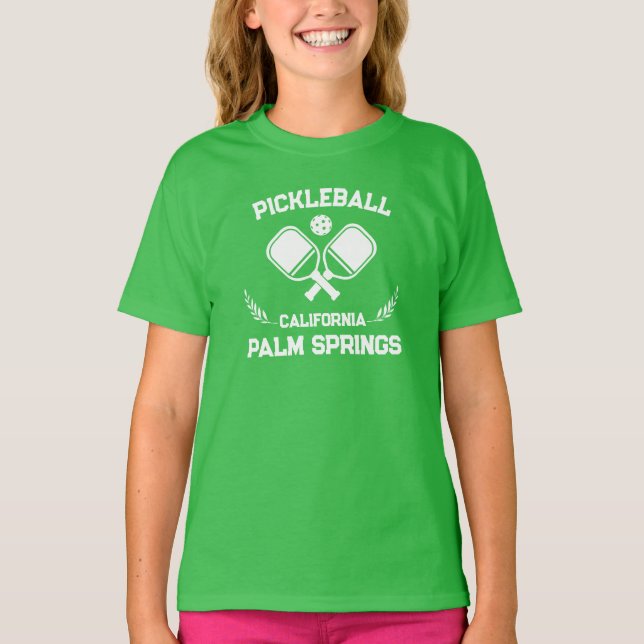 Pickleball Paddle Handflatan Vår Kalifornien Anpas T Shirt (Framsida)