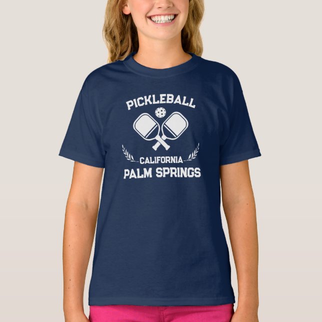Pickleball Paddle Handflatan Vår Kalifornien Anpas T Shirt (Framsida)