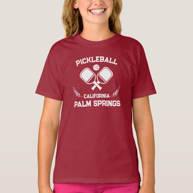 Pickleball Paddle Handflatan Vår Kalifornien Anpas T Shirt (Framsida)