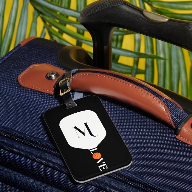 Pickleball Paddle Kärlek Orange Boll Personlig Bagagebricka (Framsida Insitu 1)