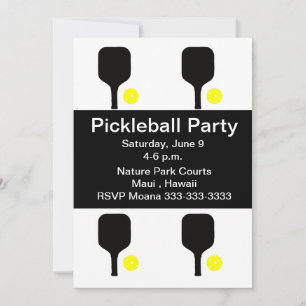 Pickleball paddle och boll inbjudningar
