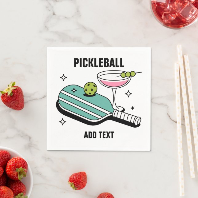 Pickleball-paddle och cocktail pappersservett (Insitu)