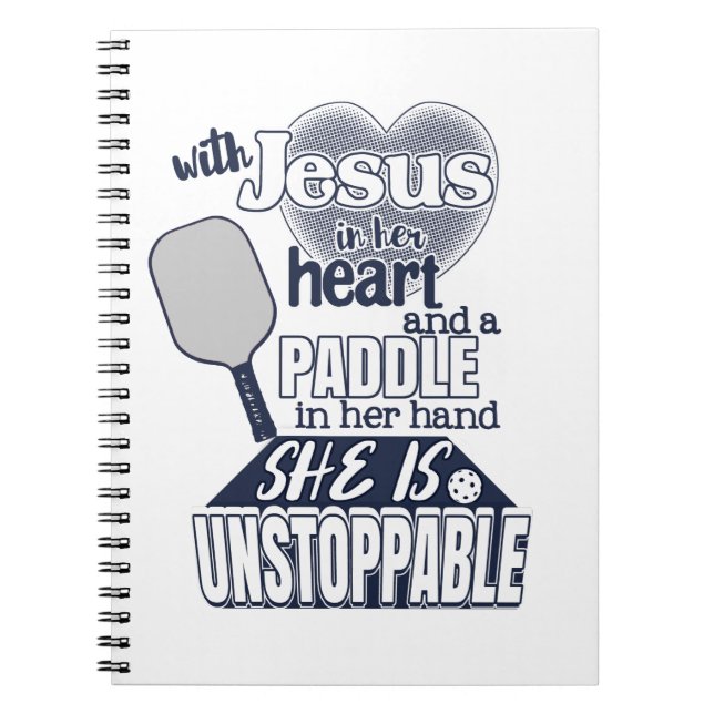 Pickleball Paddle och Jesus Womens Quote Anteckningsbok (Framsidan)