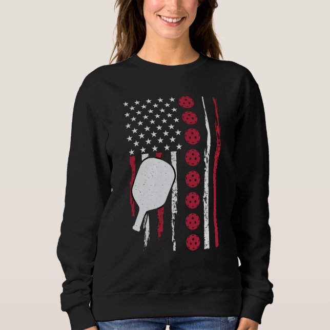 Pickleball Paddle Patriotic US Flag 4Th Of July  1 T Shirt (Framsida)