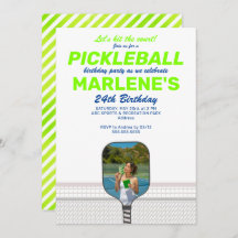 Pickleball Paddle Photo Dink Preppy Födelsedagsfes
