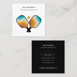 Pickleball Paddle Pickleball-instruktör i Boll Fyrkantigt Visitkort