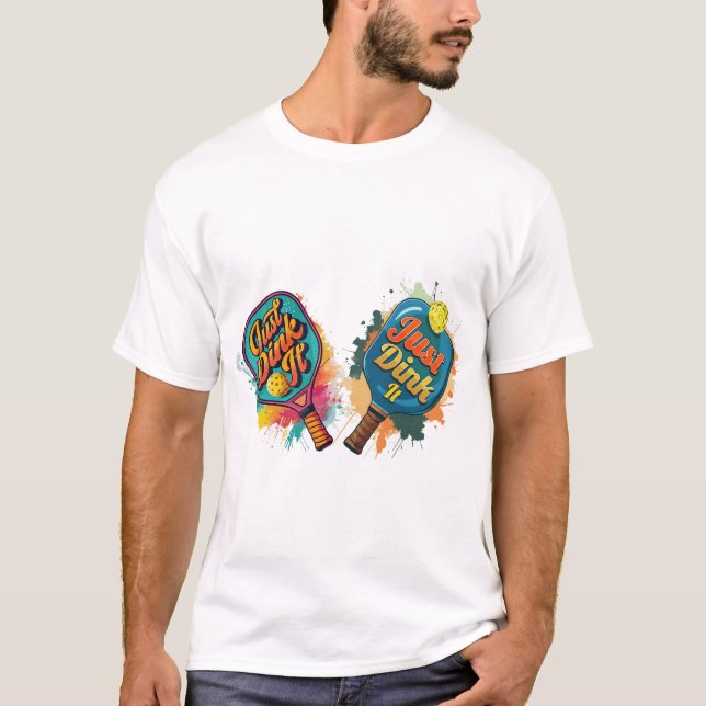Pickleball Paddle - Porty & Roligt Design T Shirt (Framsida)