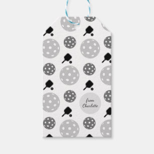 Pickleball Paddle Racket Boll Monogram Kids Namn Presentetikett