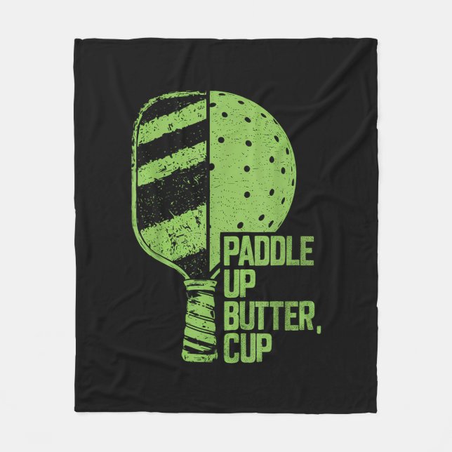Pickleball Paddle Up Butter Kopp Fleecefilt (Framsidan)