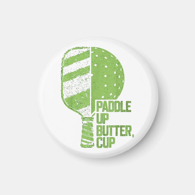 Pickleball Paddle Up Butter Kopp Magnet (Framsidan)