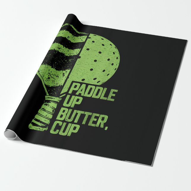 Pickleball Paddle Up Butter Kopp Presentpapper (Utrullad)