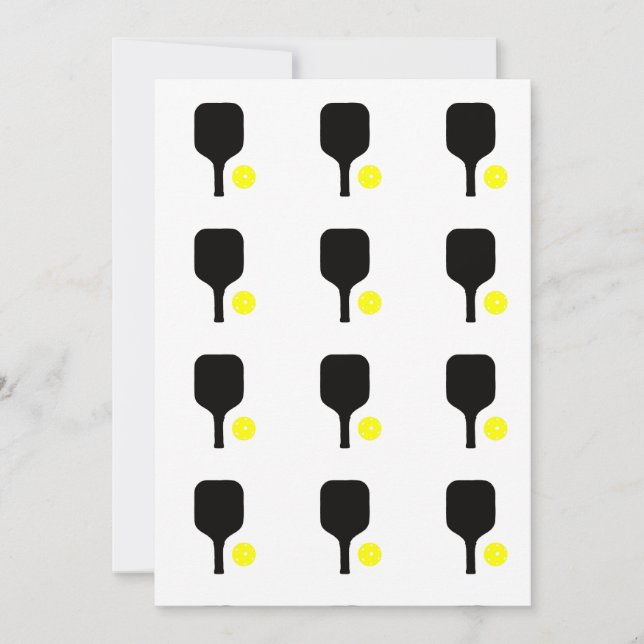 Pickleball paddle & yellow ball julkort (Framsida)