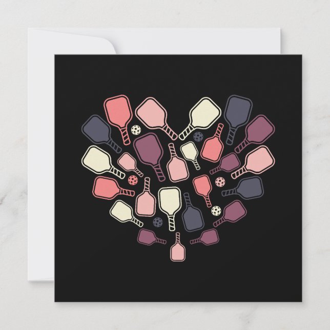  Pickleball Paddles Heart Tack Kort (Framsida)