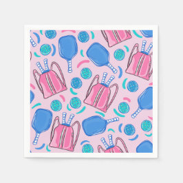 Pickleball Paddles och Bollar Rosa Preppy Pappersservett