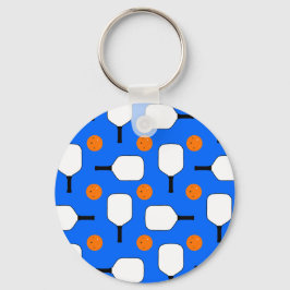Pickleball Paddles, Orange Pickleball Bollar, Blue Nyckelring