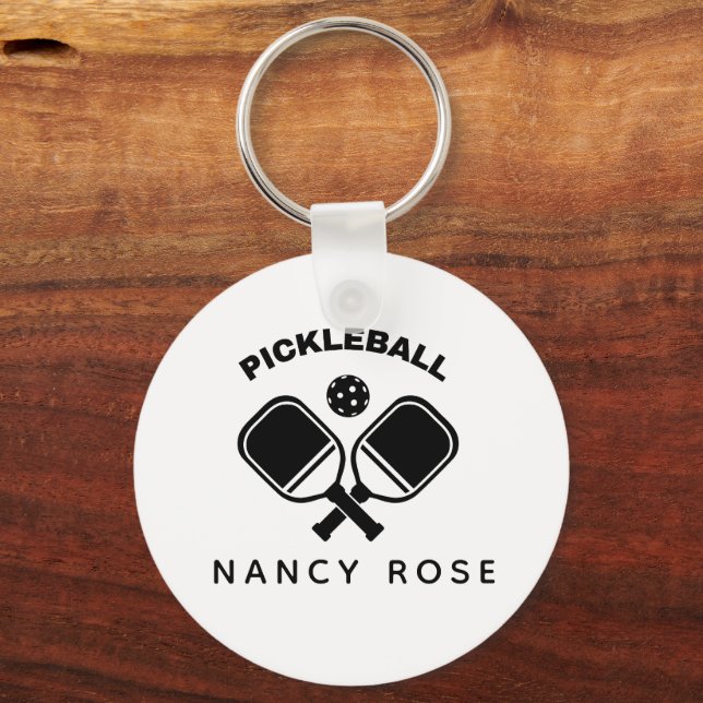 Pickleball Paddles Personlig Namn Nyckelring (Framsida)