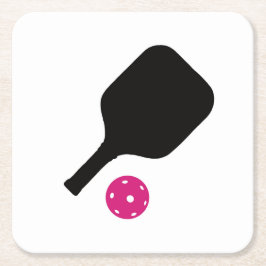 Pickleball paddles & rosa bollar underlägg papper kvadrat