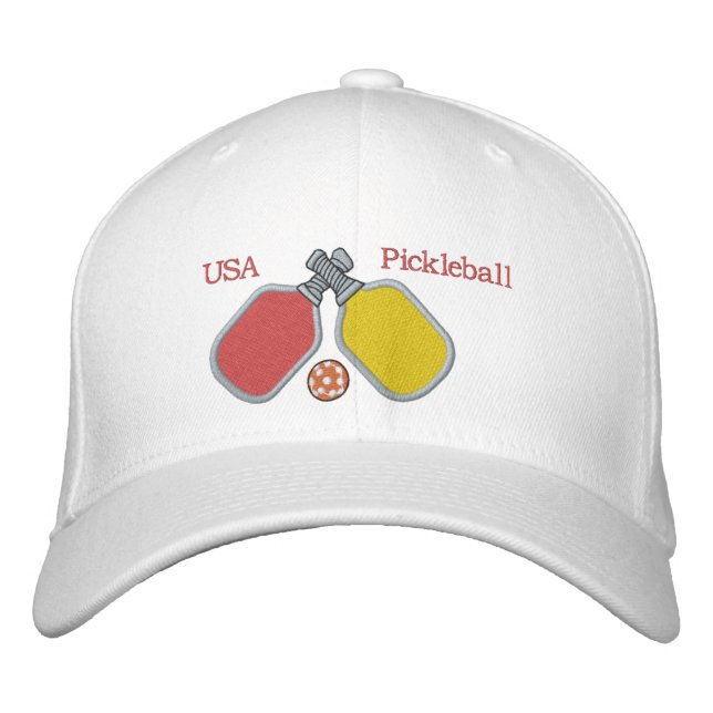 Pickleball paddles USA pickleball Embroiderhat Broderad Keps (Framsida)