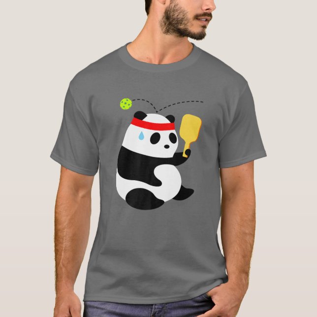 Pickleball Panda Bear BONK! T Shirt (Framsida)