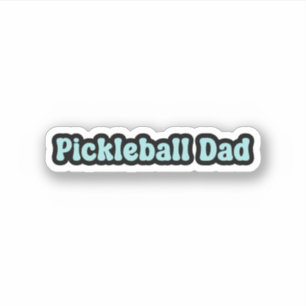 Pickleball Pappa Blue Retro Text Klistermärken