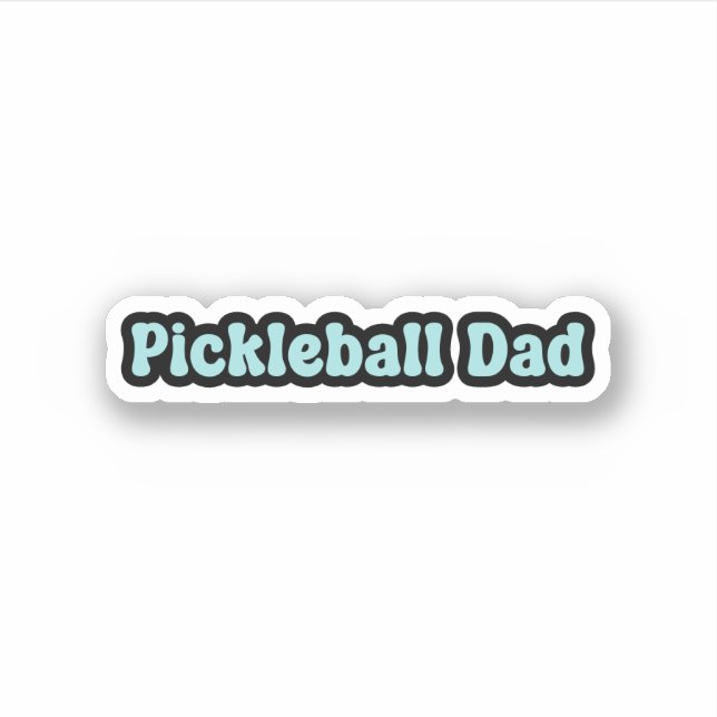 Pickleball Pappa Blue Retro Text Klistermärken (Framsida)