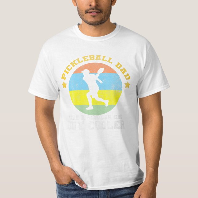 Pickleball Pappa som ett vanligt Pappa T Shirt (Framsida)