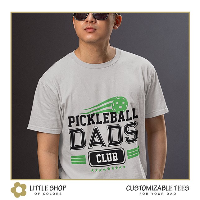 Pickleball Pappor Klubb Varsity Stil Anpassade T Shirt (Skapare uppladdad)