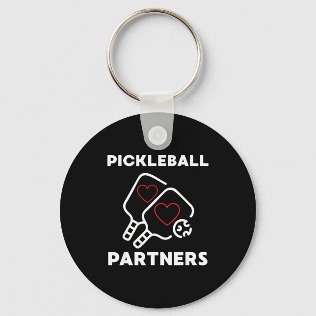Pickleball-partner par funny pickleball nyckelring (Framsida)