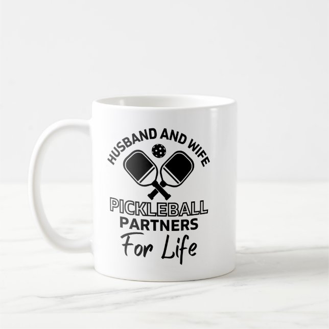 Pickleball Partners för Life roligt för Make och Kaffemugg (Vänster)